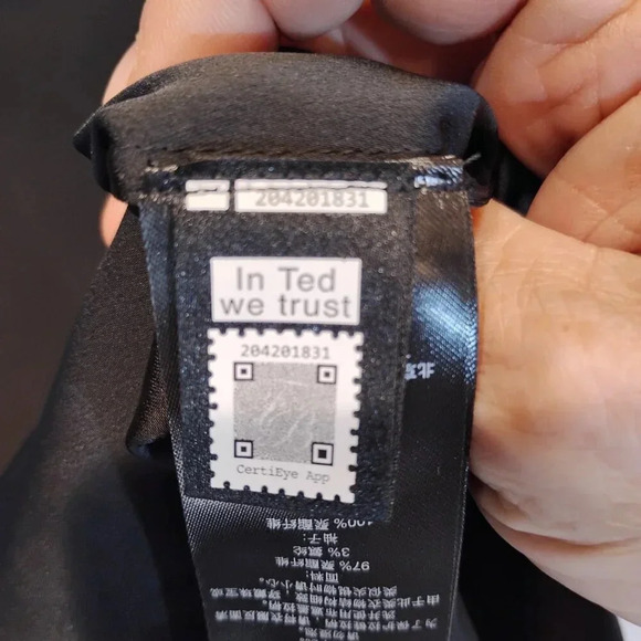 Ted Baker (London) NWOT Black Blouse Sheer 3/4 Balloon Sleeve Mock Neck  Size 2 - Picture 10 of 12